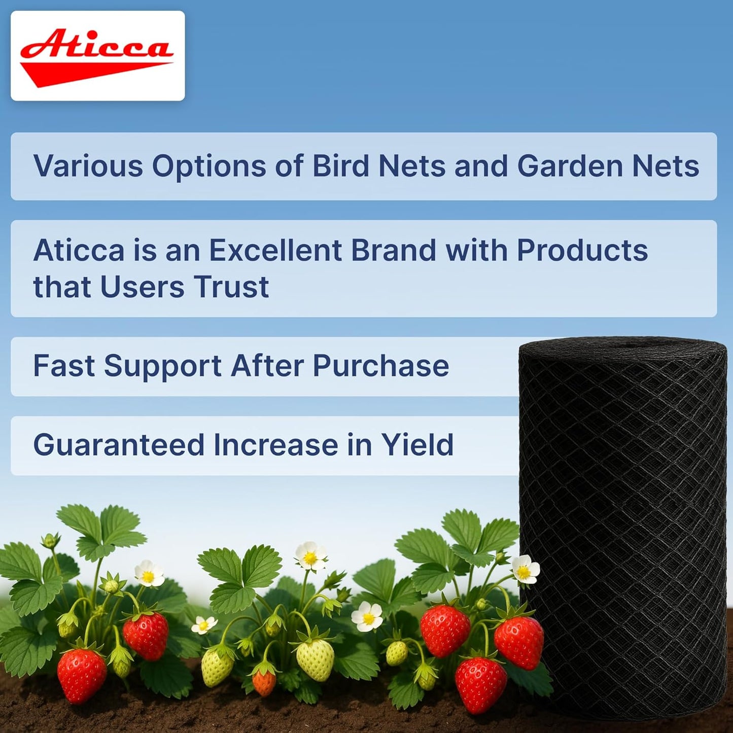 Heavy Duty Bird Netting for Garden Protection & Fruit Trees, 7.5x100 F