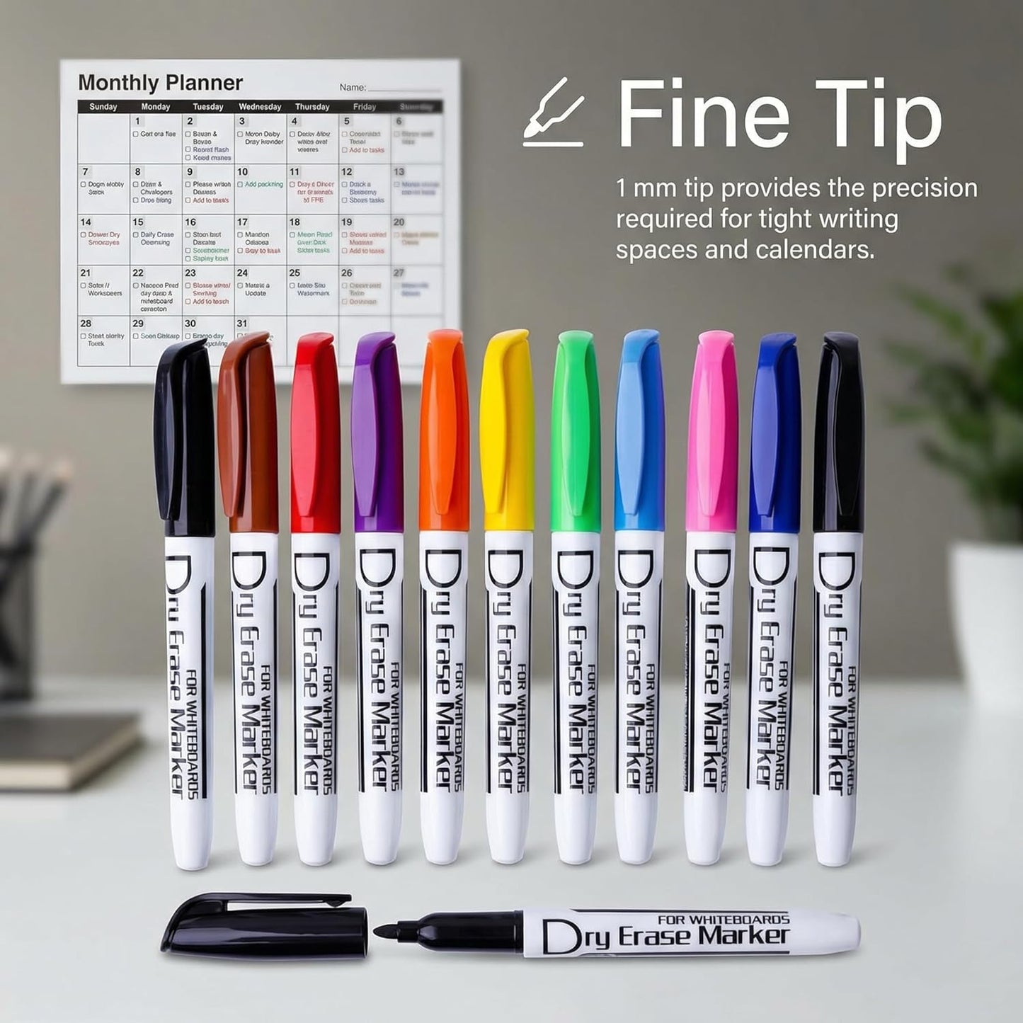 Volcanics Dry Erase Markers Low Odor Fine Whiteboard Markers Thin Box 