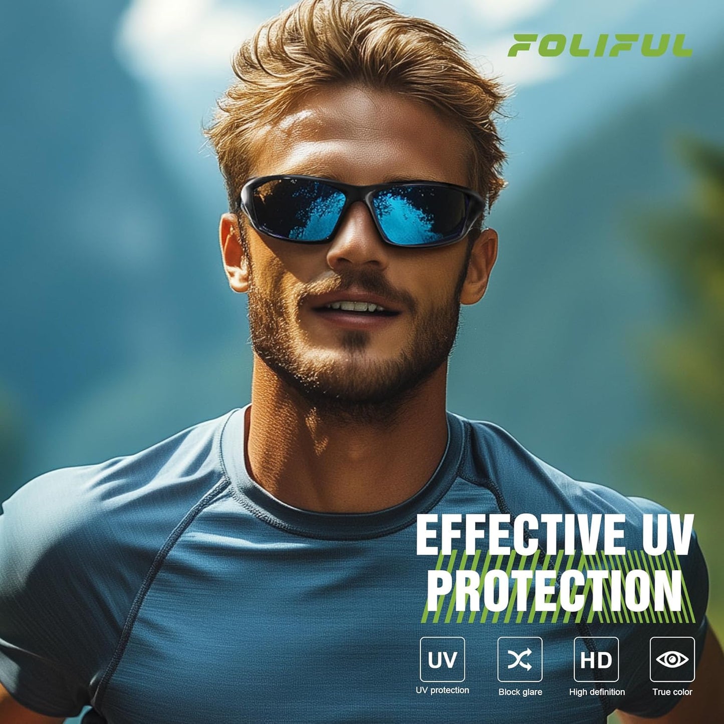 3 Pack Polarized Sports Sunglasses for Men, Mens Sunglasses Wrap Aroun
