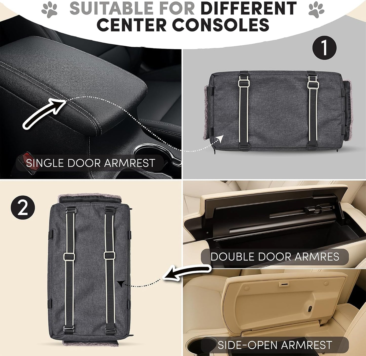 BurgeonNest Center Console Small Dog Car Seat - Portable Pet Cat Puppy
