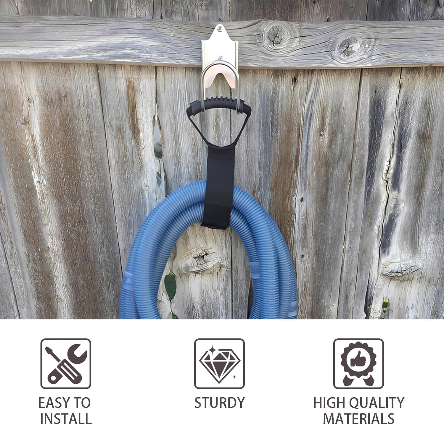 Heran Garden Hose Holder Wall Mount, Stainless Steel Hose Hanger for W