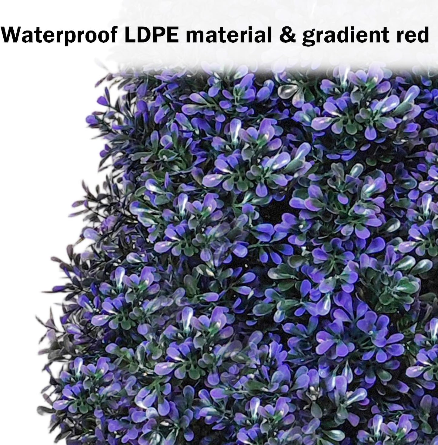 Outdoor Easter Artificial Lavender Topiaries Trees, 3 FT Tall Set 2 Fake Plants Boxwood with Planter, Spikes, Eggs, UV Resistant Faux Evergreen for Indoor Home Porch Office Spring Decor