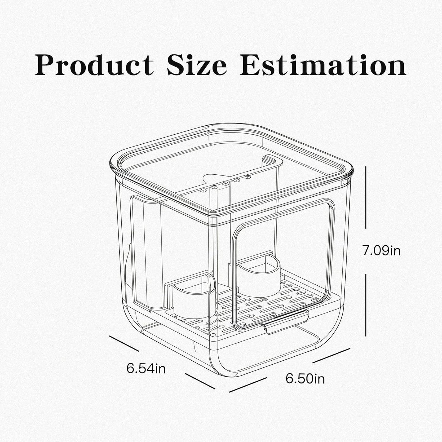 No Mess 2-in-1 Bird Cage Feeder & Water Feeder, Double Station Transparent Parrot Feeder, Bird Cage Accessories for Budgies Lovebirds Conures Cockatiels