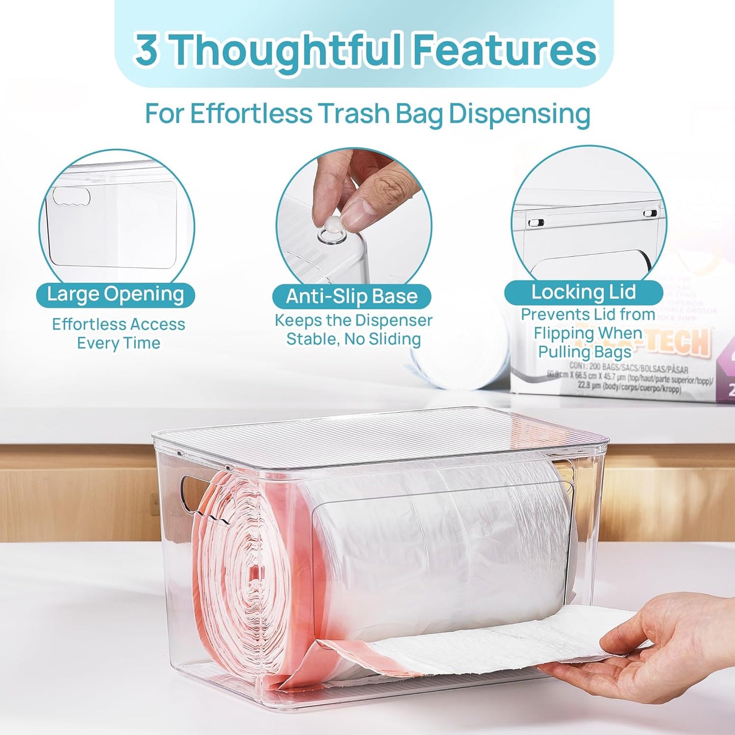 Vtopmart 2 Pack Trash Bag Holder, Stackable Garbage Bag Dispenser for 