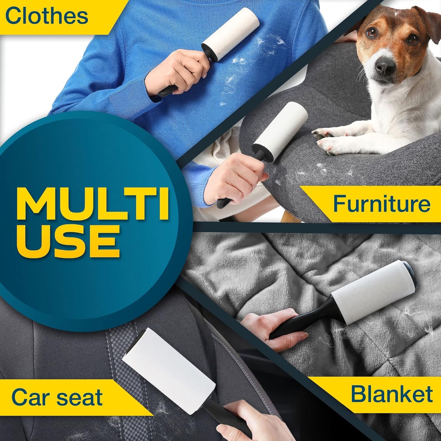 Lint Rollers for Pet Hair, Sticky, Remover for Couch, Clothes Furnitur