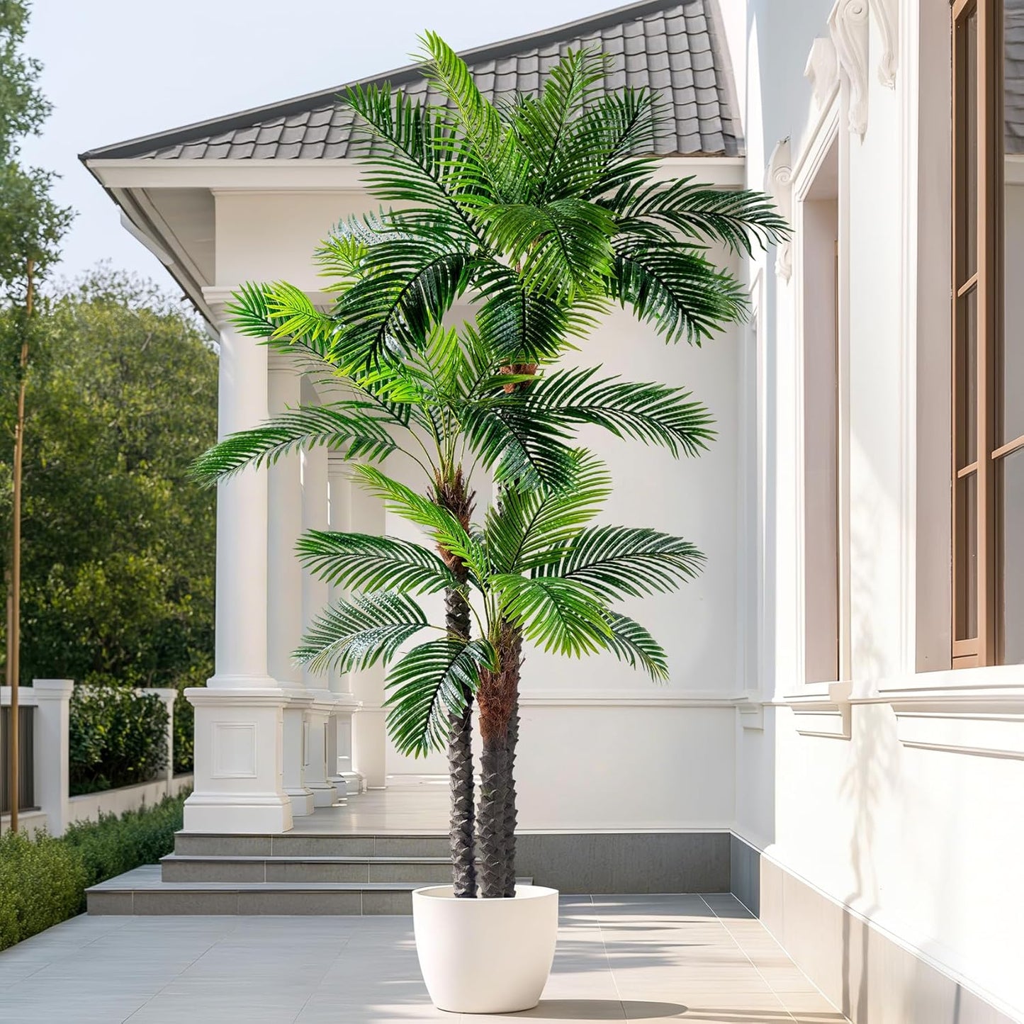 Large Artificial Tree Big Faux Tropical Palm Trees Indoor Outdoor Realistic Floor Plants Fake Silk Palm Plastic plantas for Modern Home Living Room Office Corner Patio Porch Decor Party Decorations