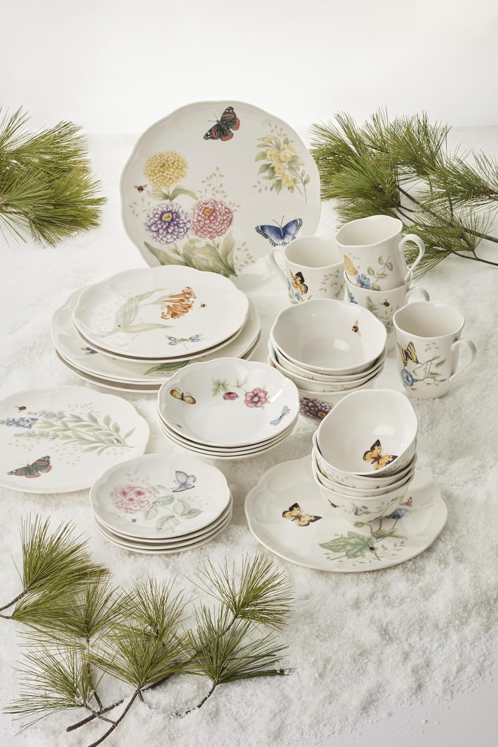 Lenox Dinnerware Set, Butterfly Meadow 28-Piece Set, Service For 4, Po