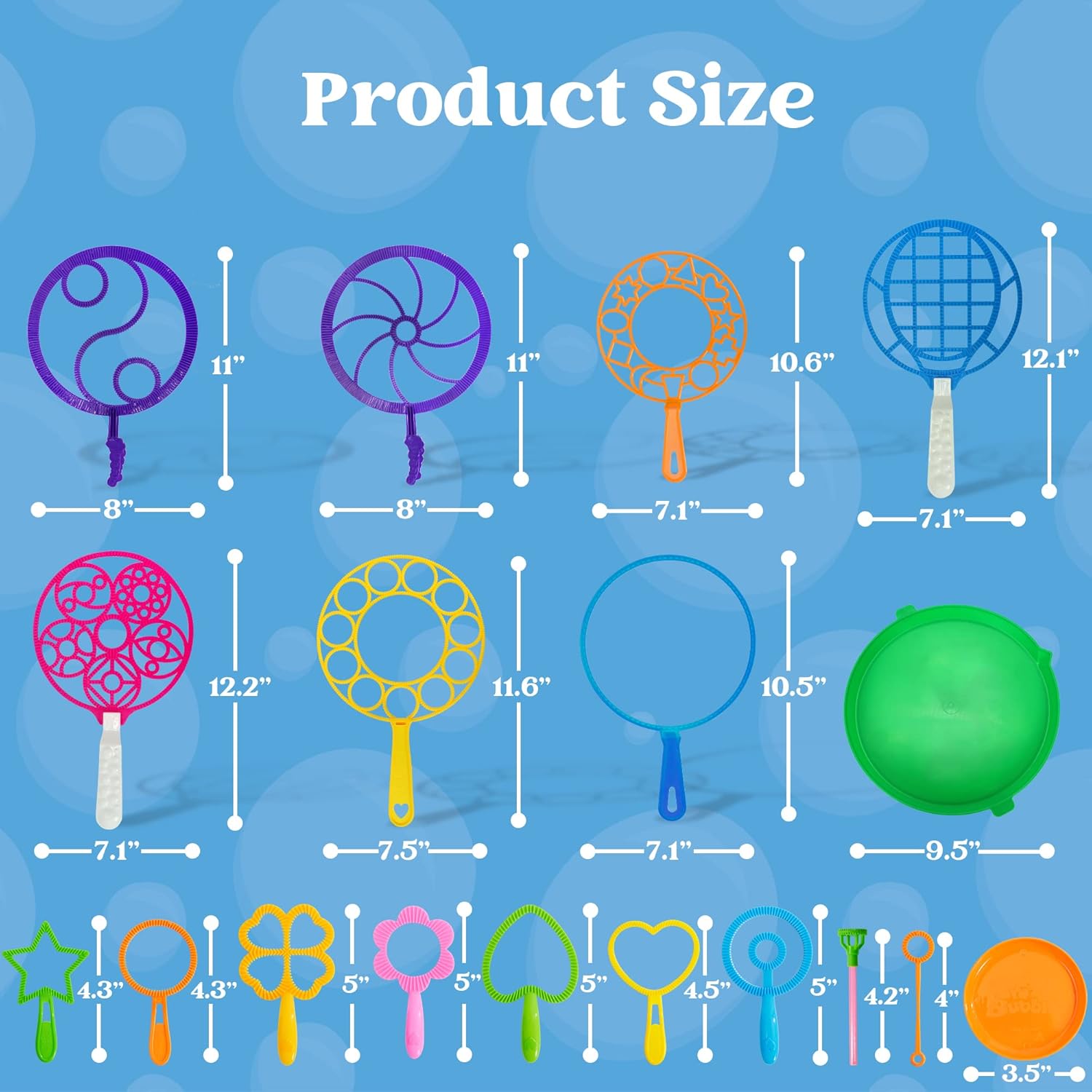 JOYIN Big Bubble Wands Set Bulk for Kids Summer Outdoor Toy Game Activ