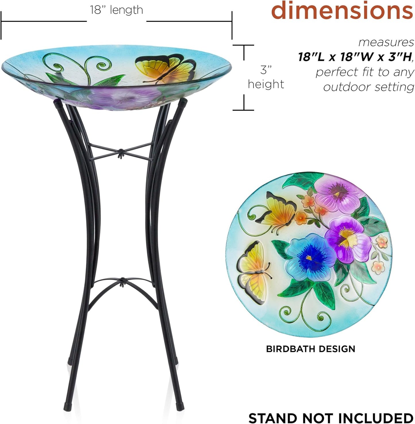 Alpine Corporation 18" Outdoor Birdbath Bowl Topper, Garden Decor
