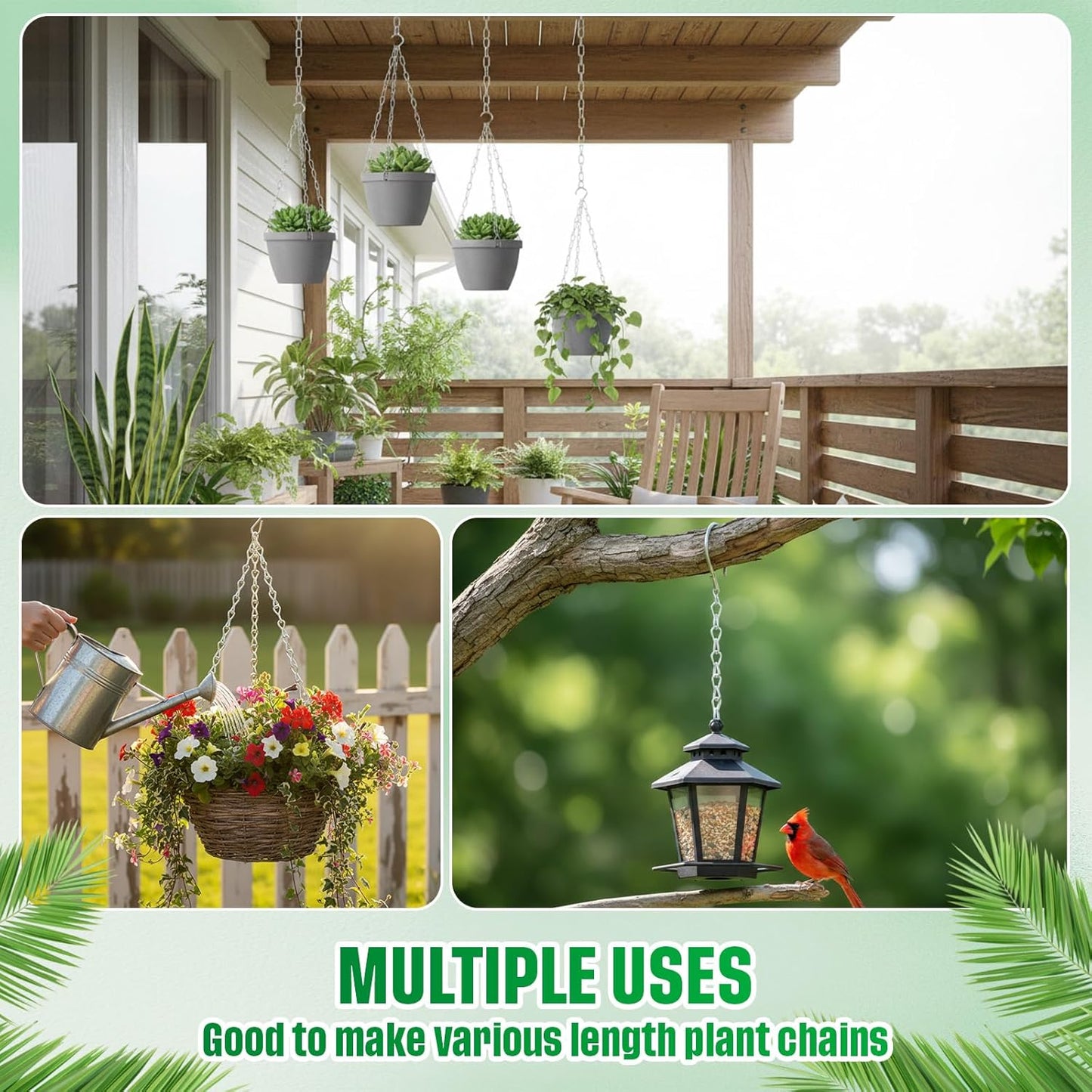 EBOOT 2 Pack Hanging Chain for Bird Feeders, Planters, Lanterns and Ornaments (35 Inch)