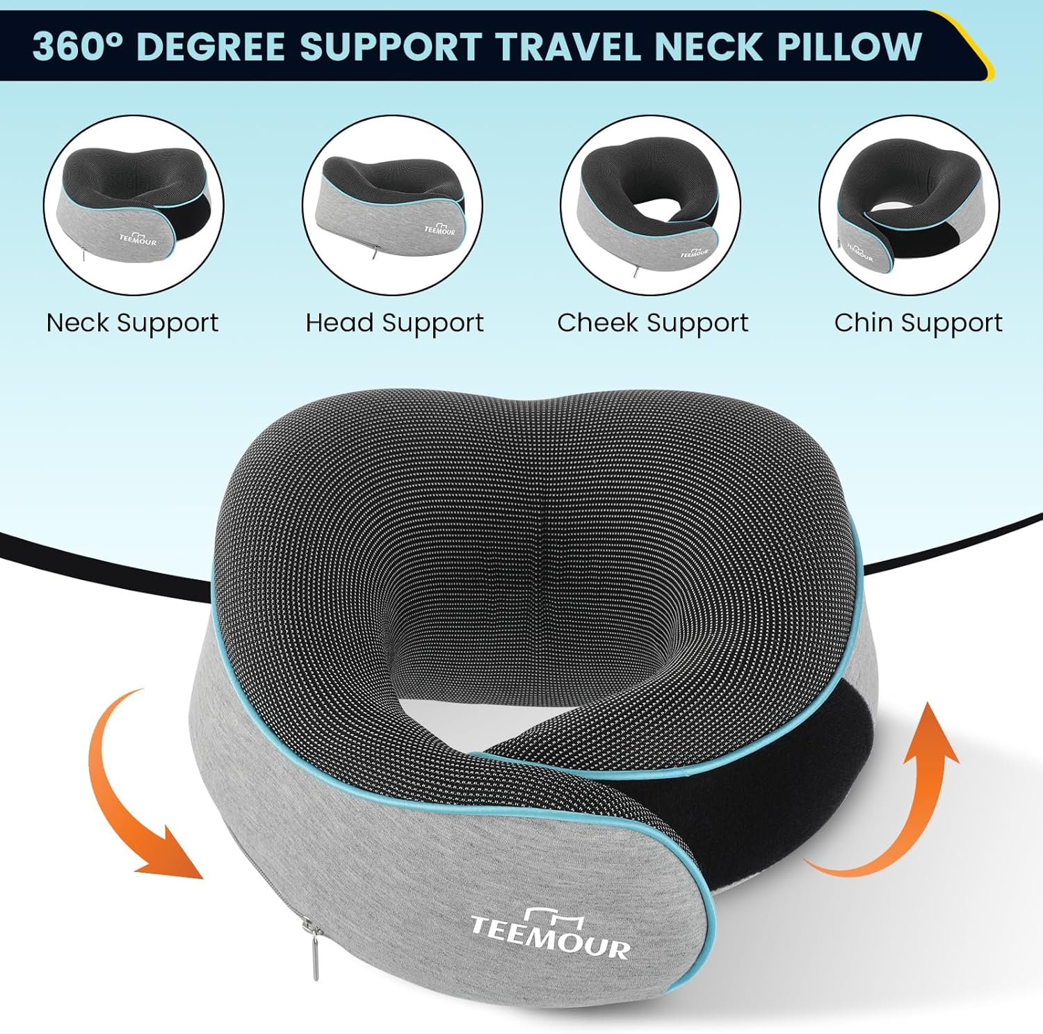 Travel Pillow-Neck Pillows for Airplanes, Memory Foam Travel Neck Pill