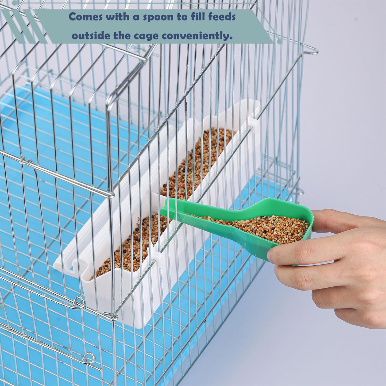 IBWell 2 Pack Bird Feeder for Cage Bird Food Bowl Parakeet Feeder Bird