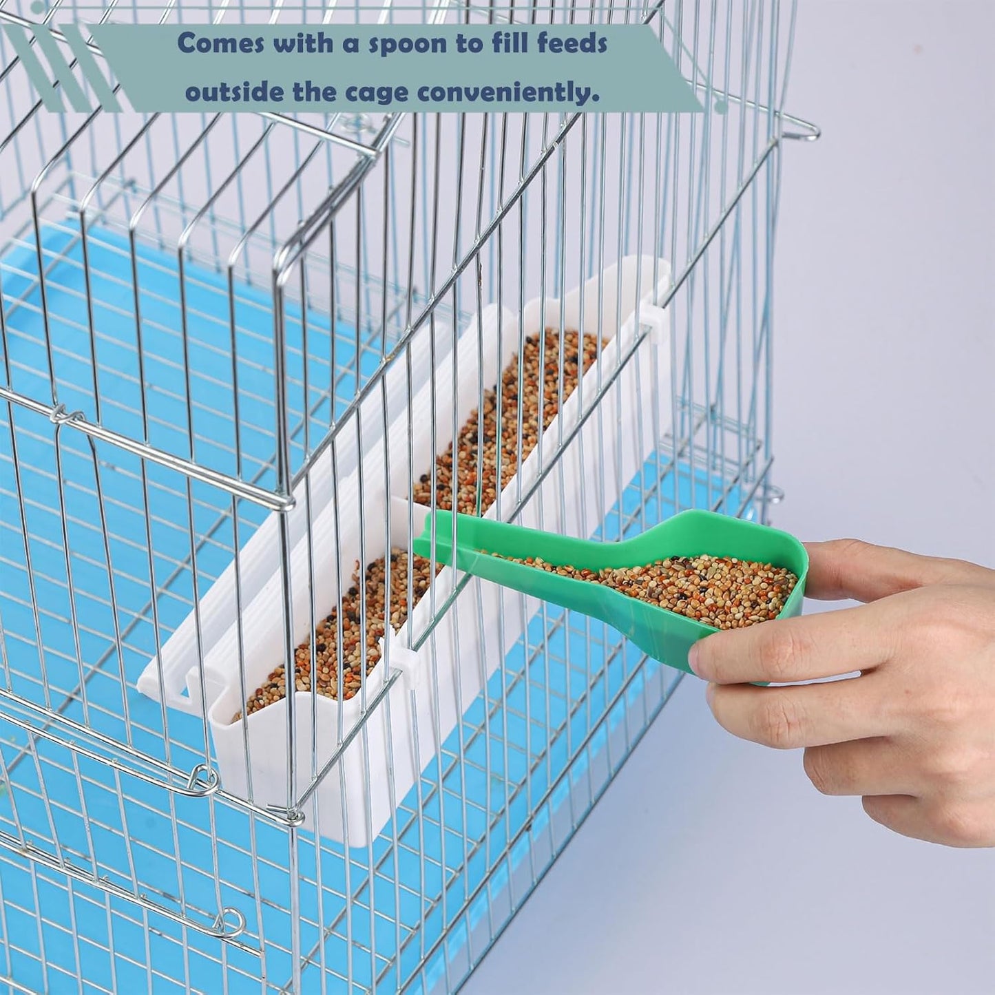 IBWell 2 Pack Bird Feeder for Cage Bird Food Bowl Parakeet Feeder Bird Water Parrot Feeder
