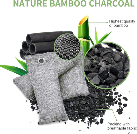 12 Pack Bamboo Air Purifying Bag, Activated Charcoal Bags Odor Absorbe