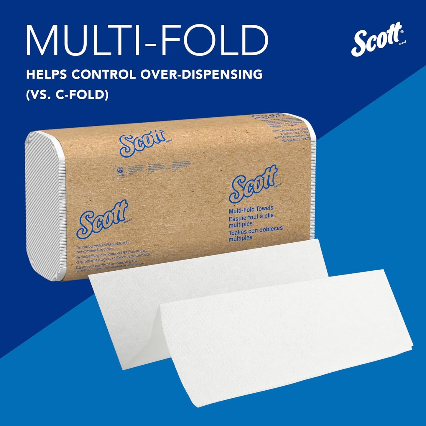 Scott Professional Universal Multifold Paper Towels, Bulk (01840), Absorbency Pockets, White, 9.2"x9.4" Towel, Compressed, Compact (250 Sheets/Pack, 16 Packs/Case, 4,000 Sheet Total)
