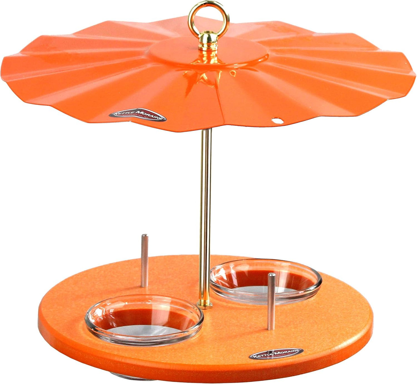Kettle Moraine Super Oriole Recycled Orange Fruit, Jelly, Mealworm Bird Feeder w/Orange Roof
