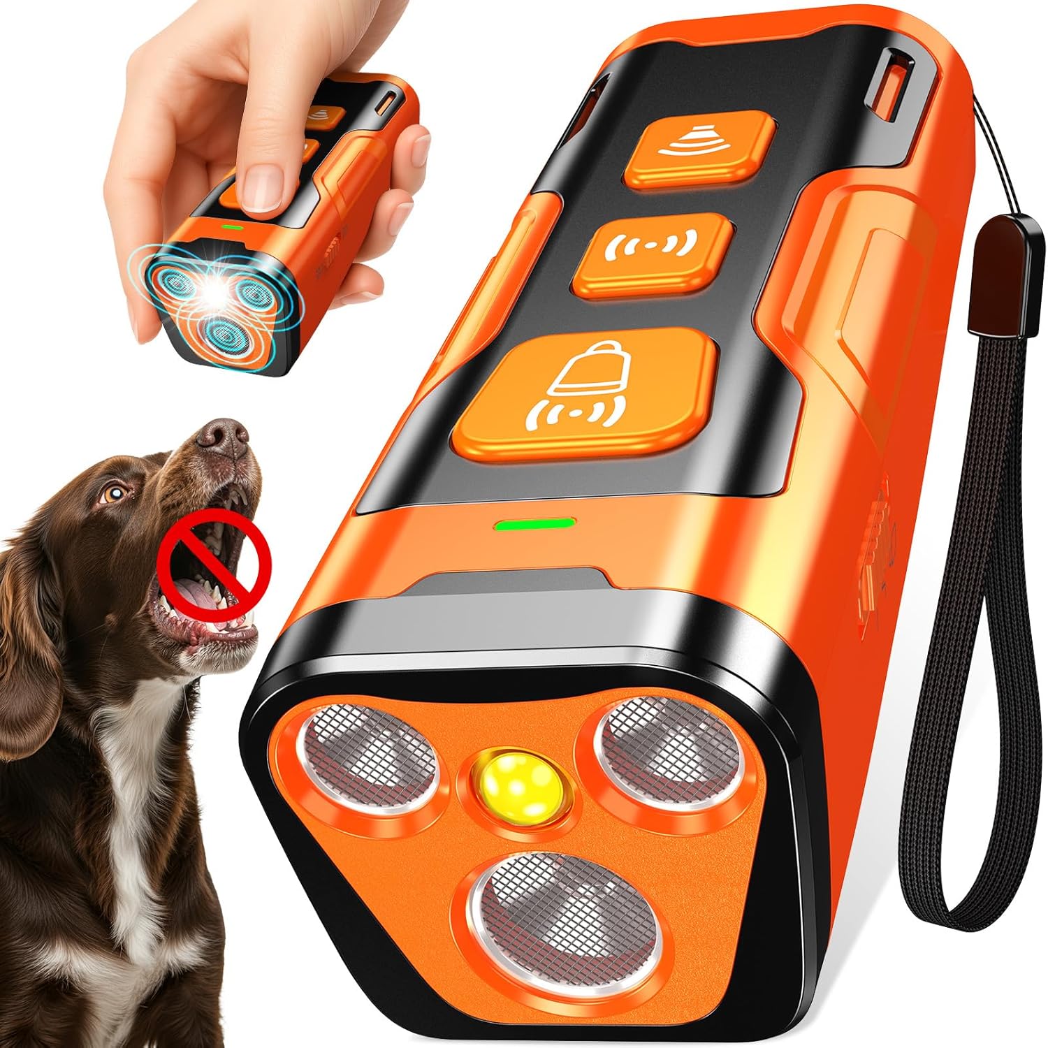 Dog Bark Deterrent Device, 3X Ultrasonic Anti Barking, 6 Training Mode