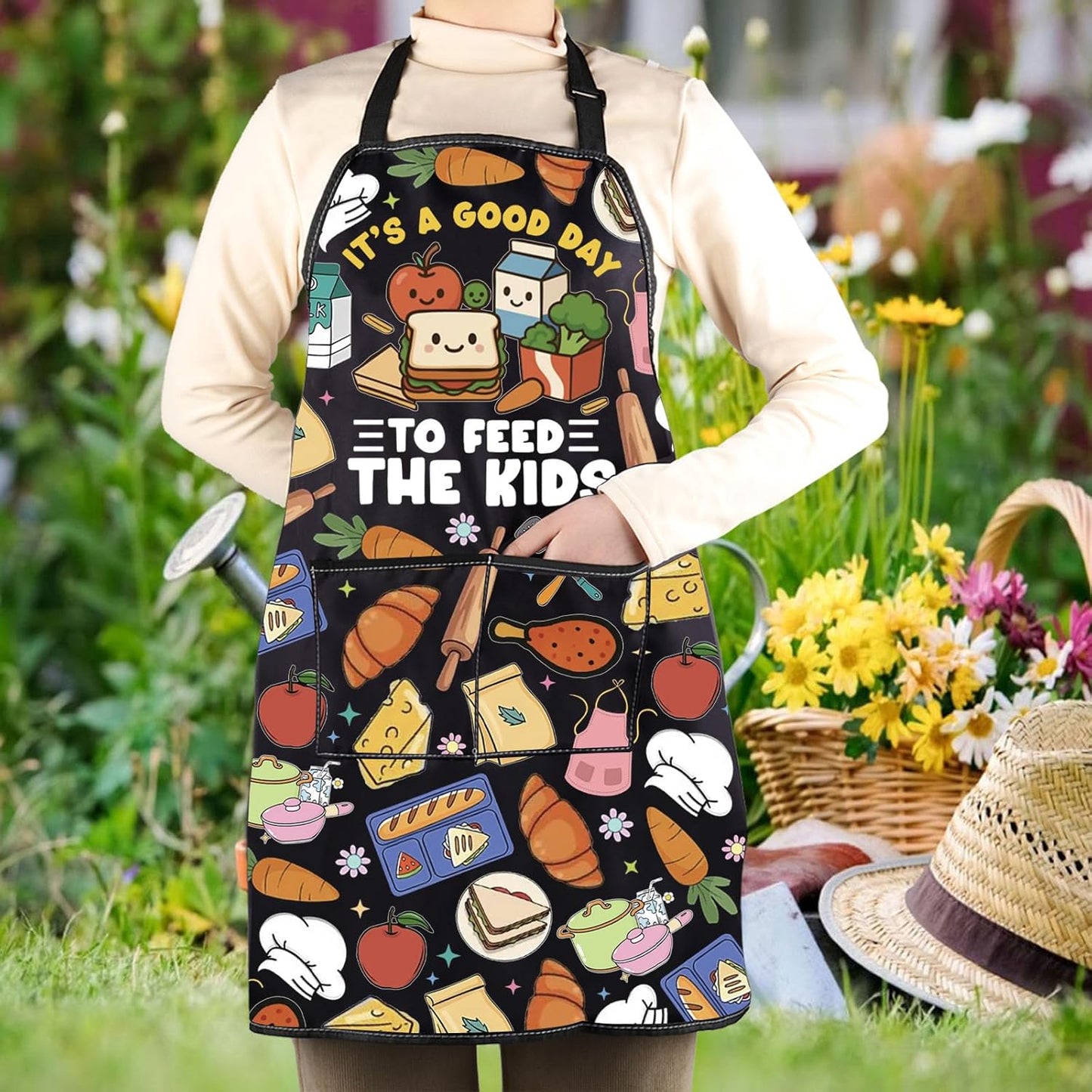 WCGXKO It’s A Good Day to Feed the Kid Kitchen Apron Lunch Lady Squad 
