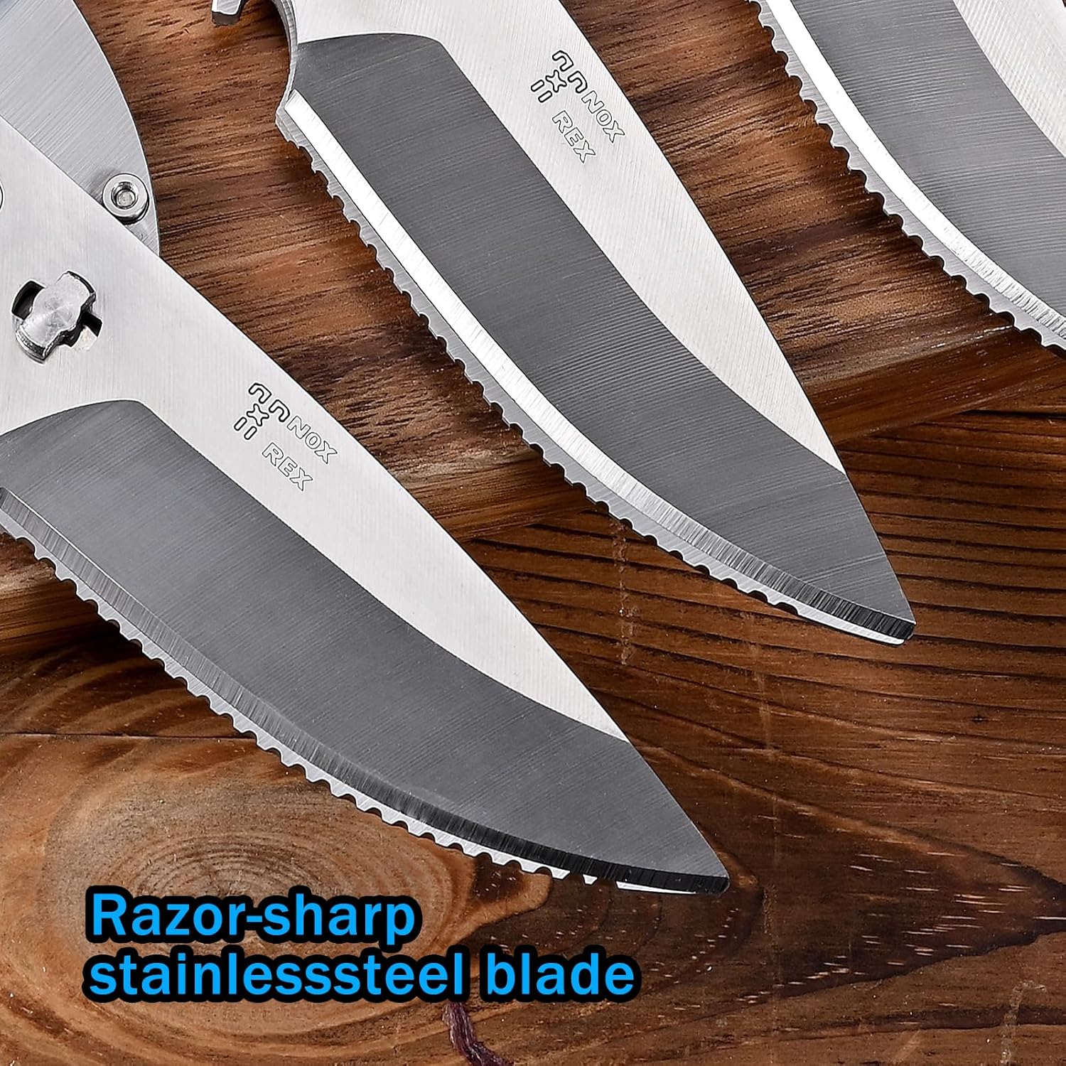 Scissors all purpose, kitchen shears with carbon fiber handle with han