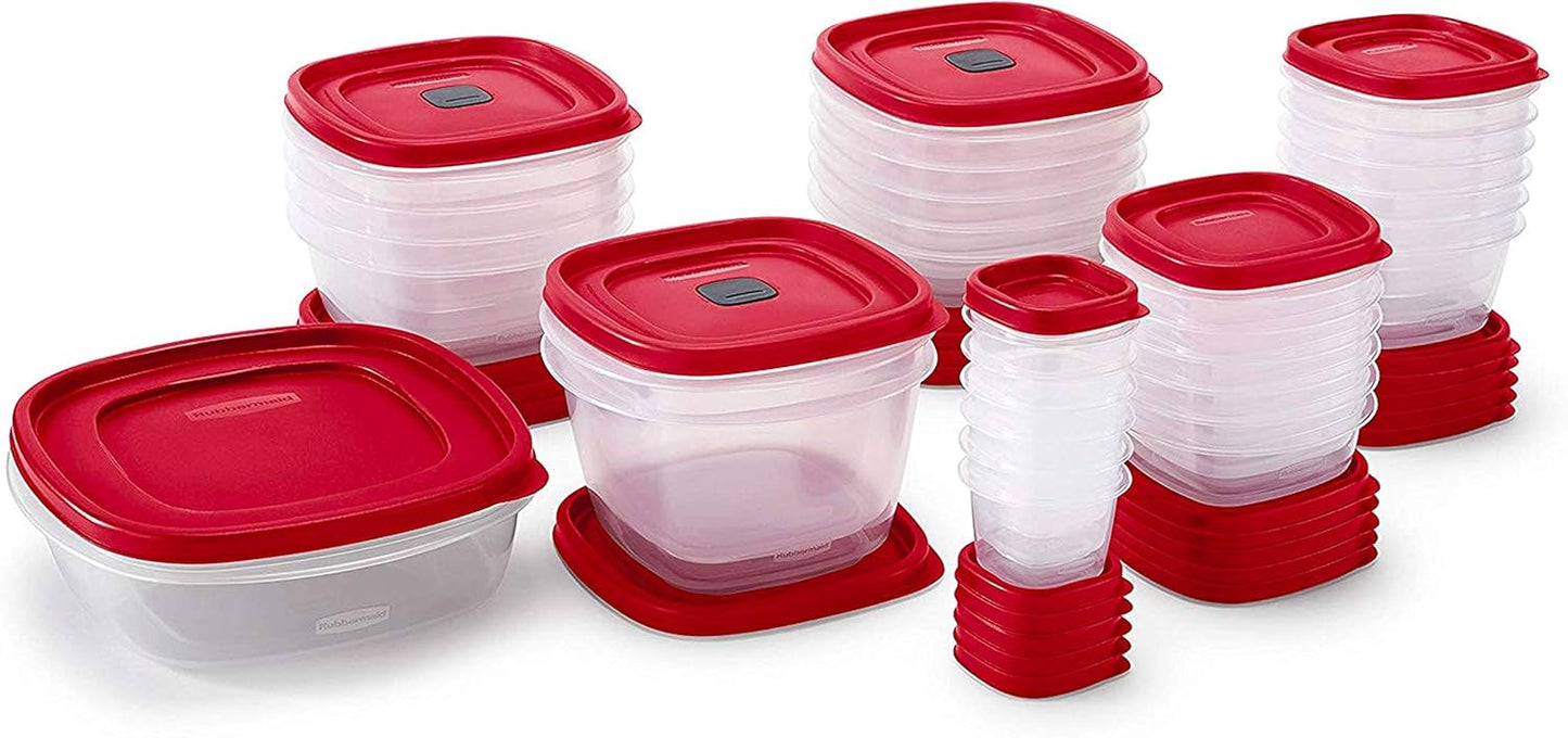Rubbermaid 60-Piece Food Storage Containers with Lids, Microwave and D