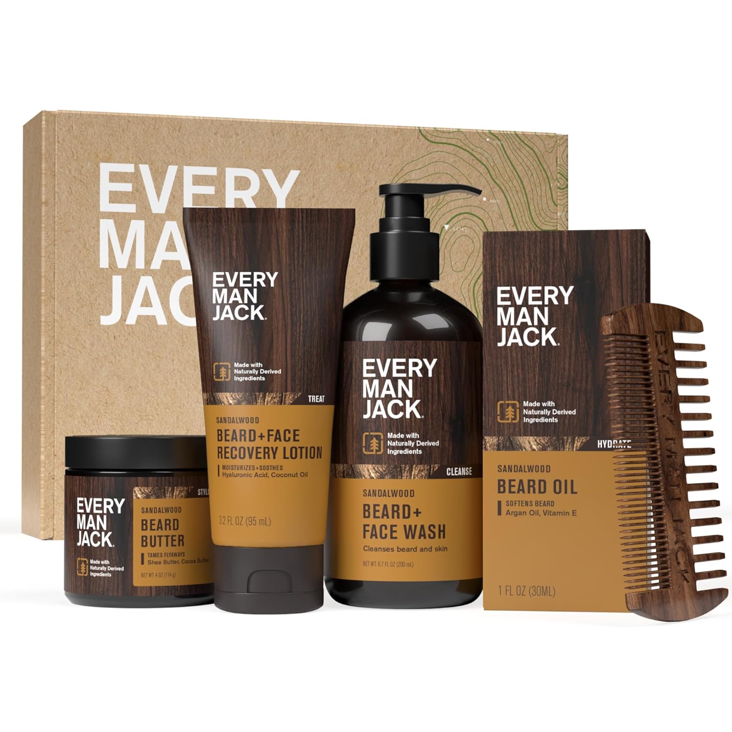 Every Man Jack Beard Essentials Gift Set for Men – Complete Routine wi