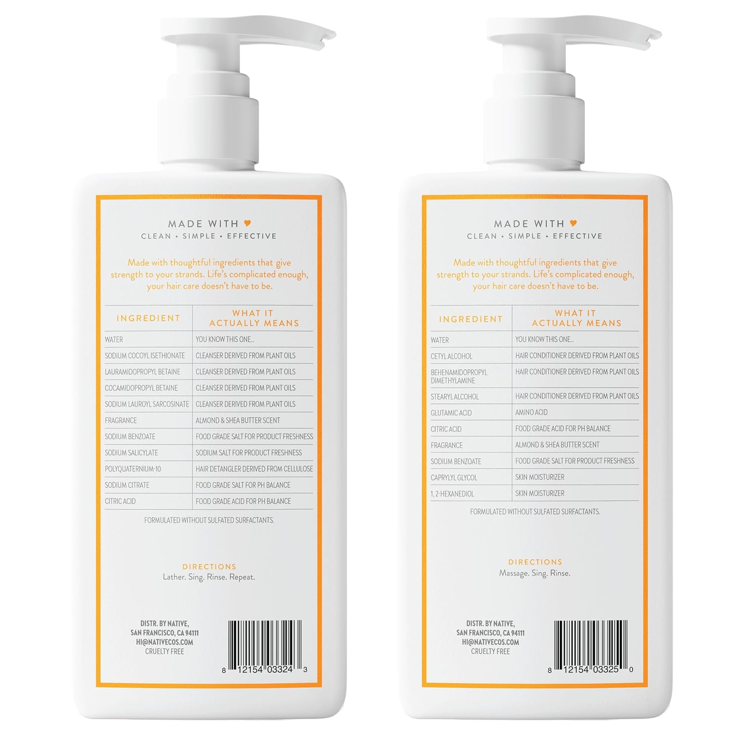Native Shampoo and Conditioner Contain Naturally Derived Ingredients| 