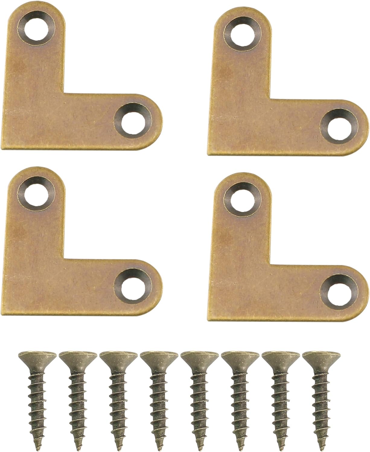 HJ Garden 4pcs L-Shaped Copper Corner Code Brass Flat Corner Bracket J
