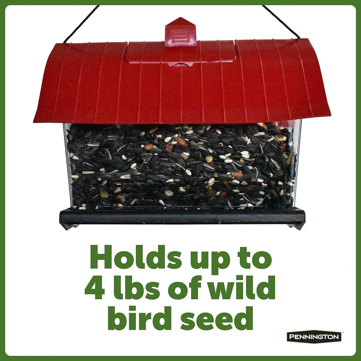 Pennington Country Barn Hopper Bird Feeder, 4.5-Pound Capacity Bird Feeders