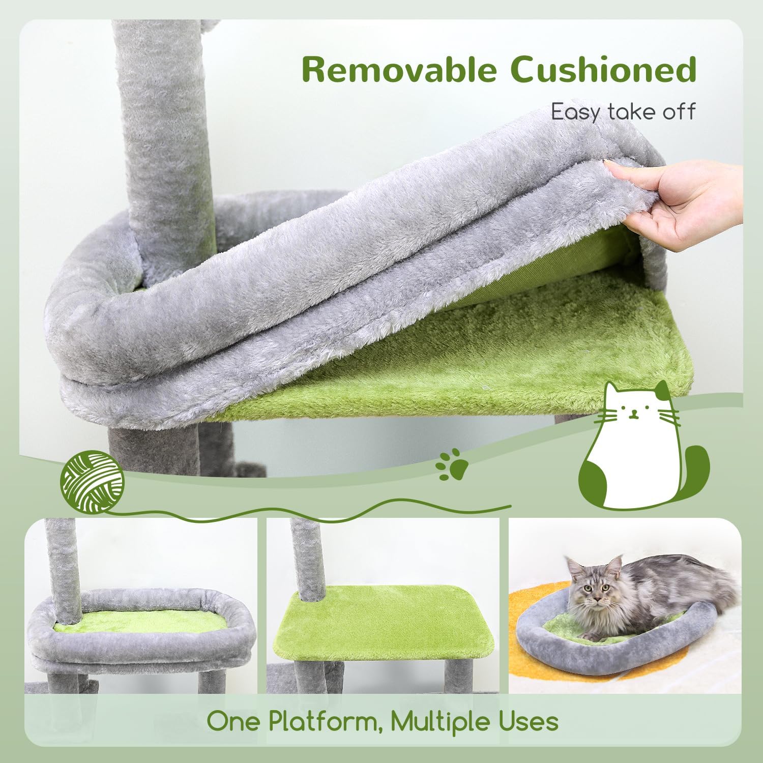 Globlazer Cat Tower for Indoor Adult Cats, 50-inch Heavy Duty Cat Tree