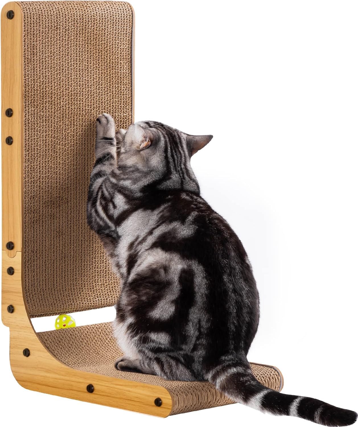 Poils bebe L Shape Cat Scratcher, 26.8 Inch Cat Scratchers for Indoor 
