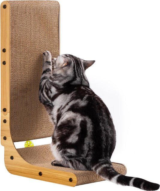 Poils bebe L Shape Cat Scratcher, 26.8 Inch Cat Scratchers for Indoor 