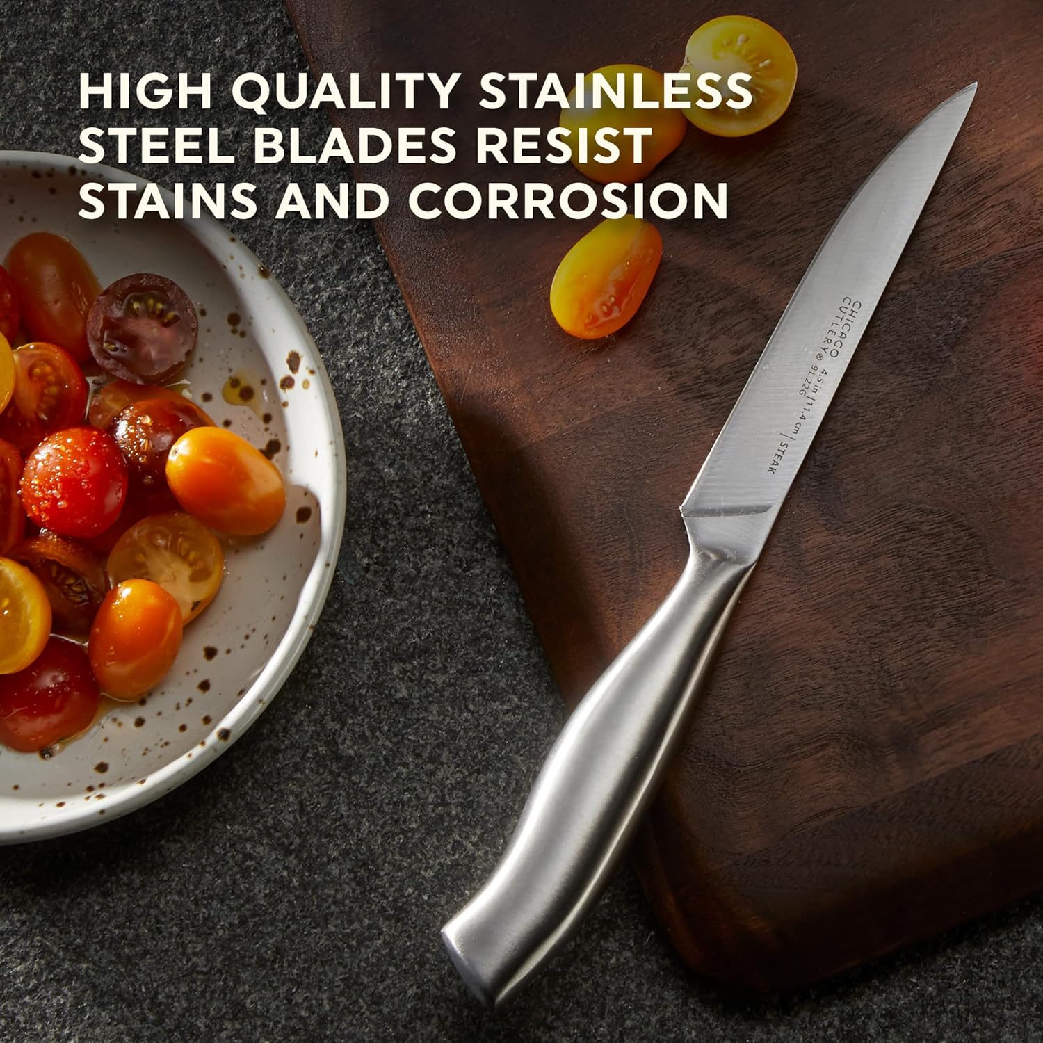 Chicago Cutlery Insignia Steel 4-Piece Steak Knives, 4.5" Stainless St