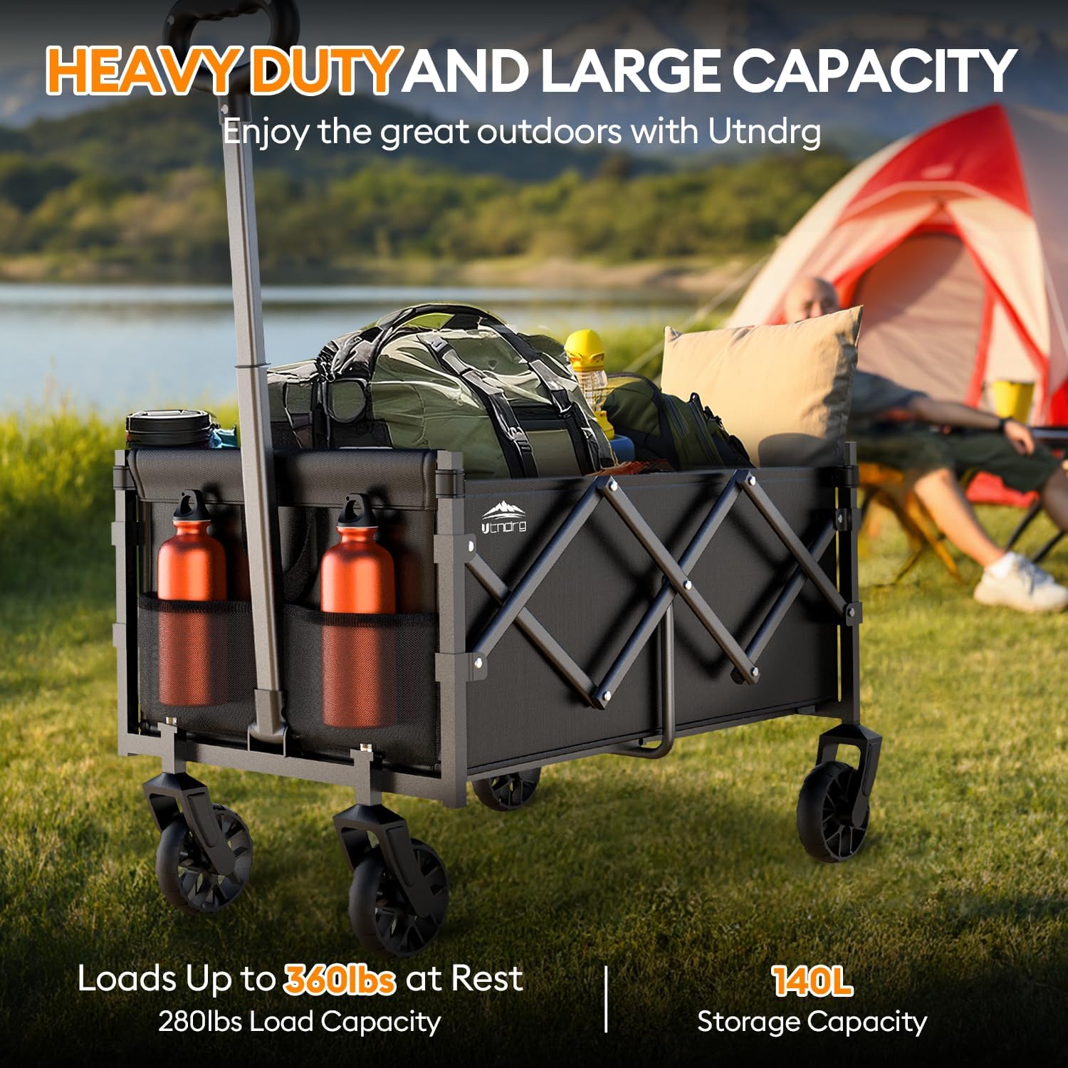 Collapsible Wagons Carts Foldable - Portable Heavy Duty Folding Beach 