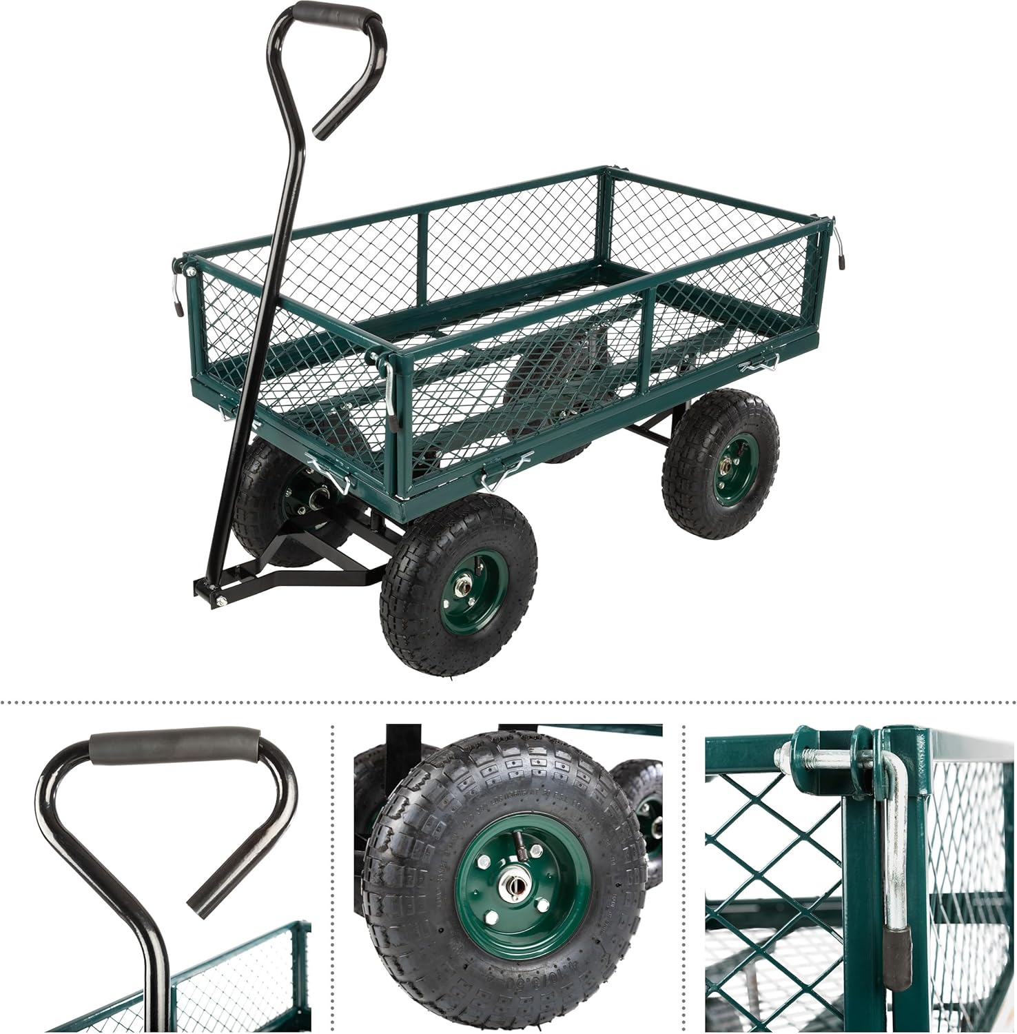 Garden Cart - Rolling Wagon Cart with 650lb Weight Capacity, All-Terra