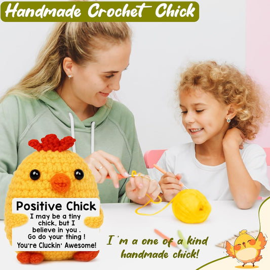 Chicken Easter Basket Stuffers Gifts for Teens Girl Boy Gifts Easter Egg Fillers Birthday Gift for Women Mothers Day Graduation Teacher Appreciation Positive Crochet Animals Emotional Chick Support