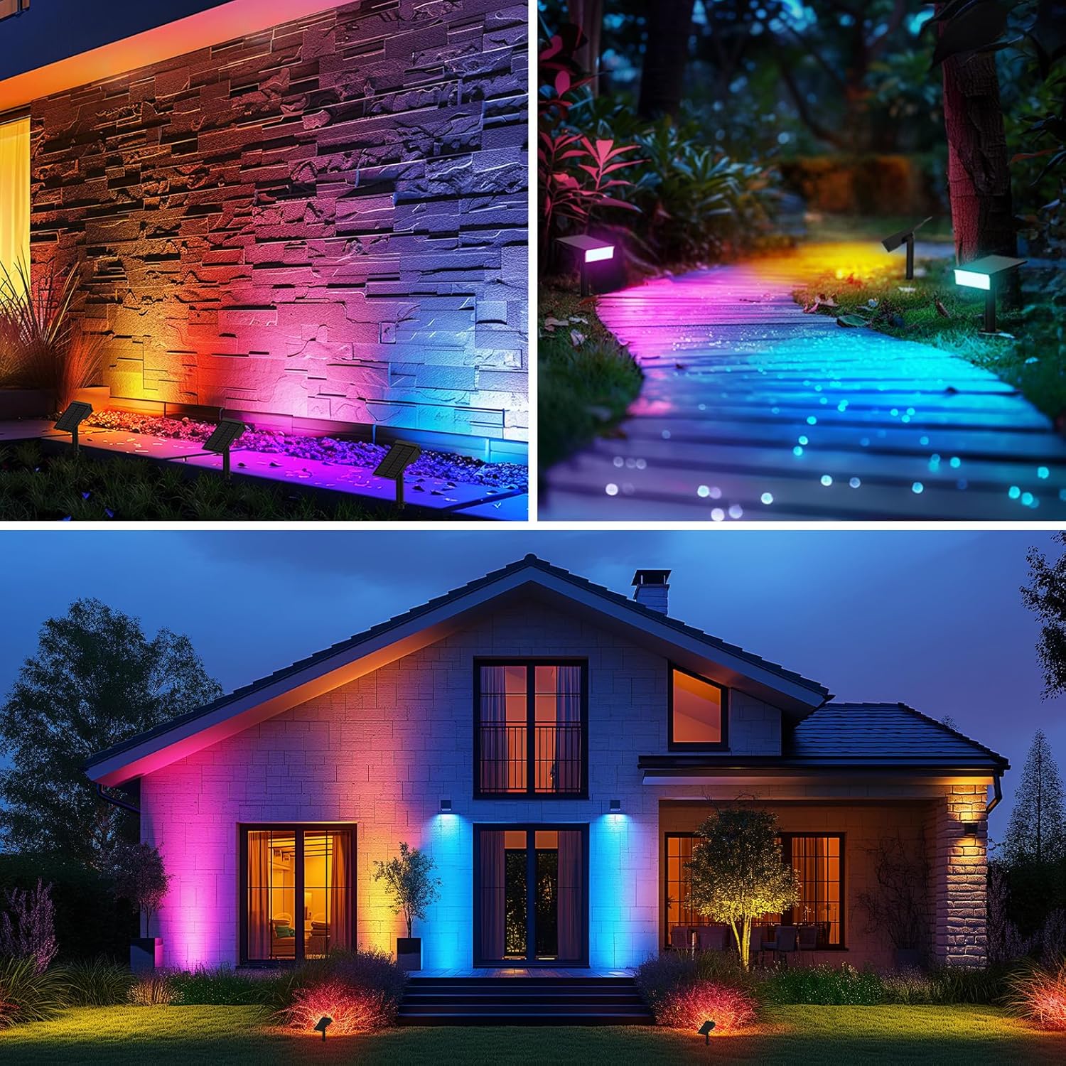Consciot Solar Spot Lights Outdoor, Adjustable 170° Solar Outdoor Ligh