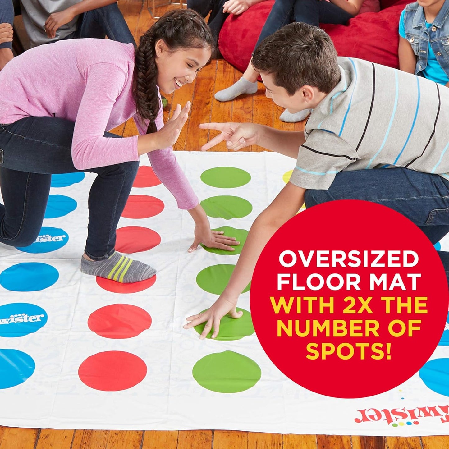 Hasbro Gaming Twister Ultimate: Bigger Mat, More Colored Spots, Family