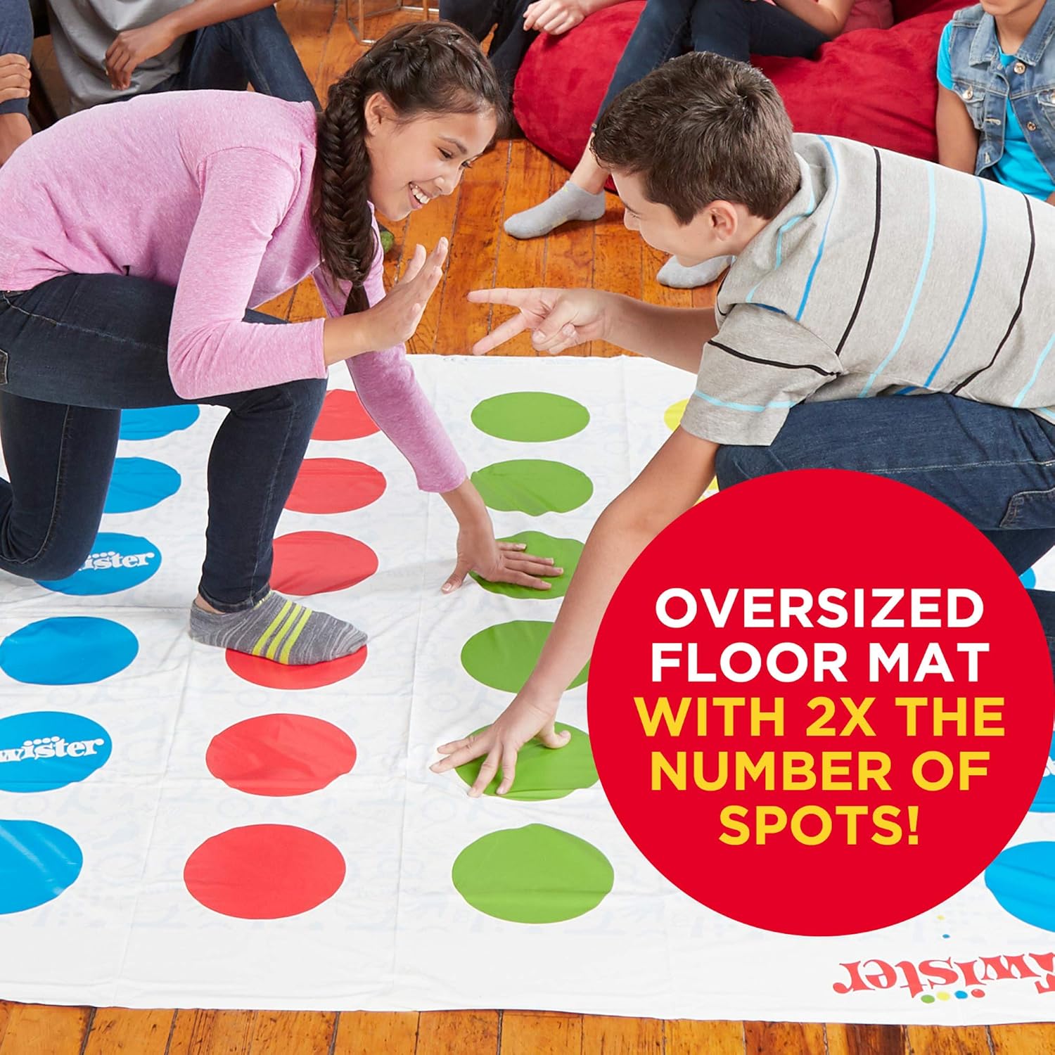 Hasbro Gaming Twister Ultimate: Bigger Mat, More Colored Spots, Family