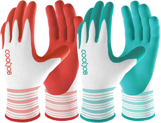 COOLJOB 6 Pairs Gardening Gloves for Women Ladies, Breathable Rubber C