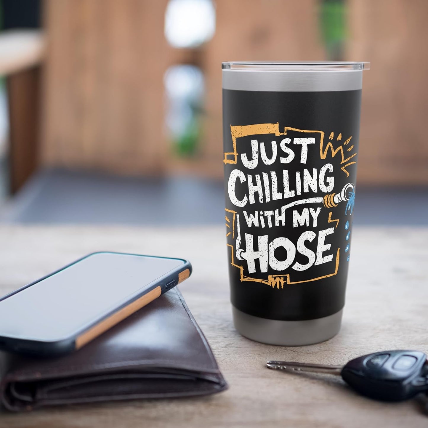 Lawn Care Humor - Chilling With My Hose Stainless Steel Insulated Tumbler