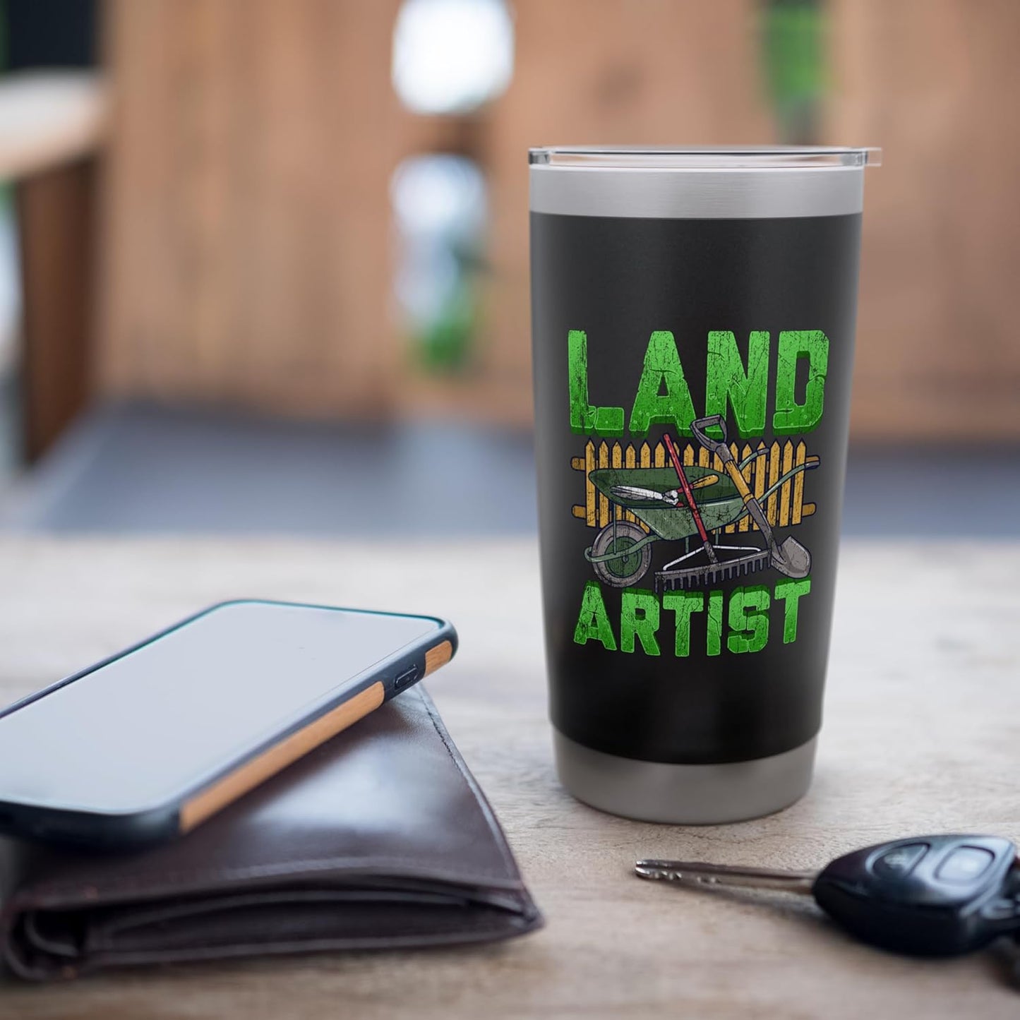 Lawn Care Mowing Design For Landscapers - Land Artist Stainless Steel Insulated Tumbler