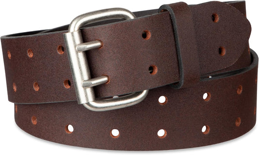 Dickies Men's Double Prong Leather Work Belt – Fully Adjustable, Regul