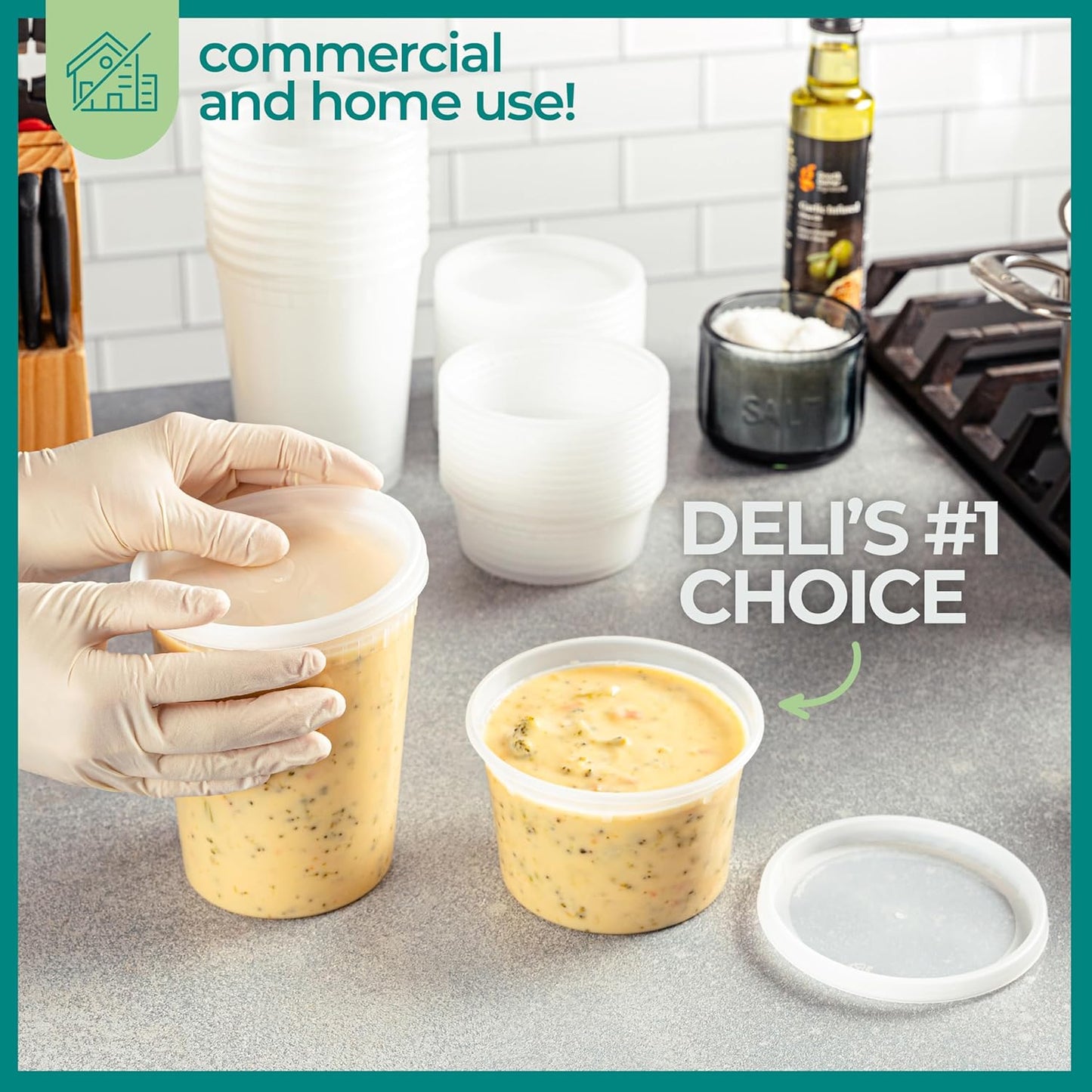 JoyServe Deli Food Storage Containers with Lids - (48 Sets) 24-32 Oz Quart Size & 24-16 Oz Pint Size Plastic Airtight Takeout Meal Prep Storage, BPA-Free, Dishwasher, Microwave Safe