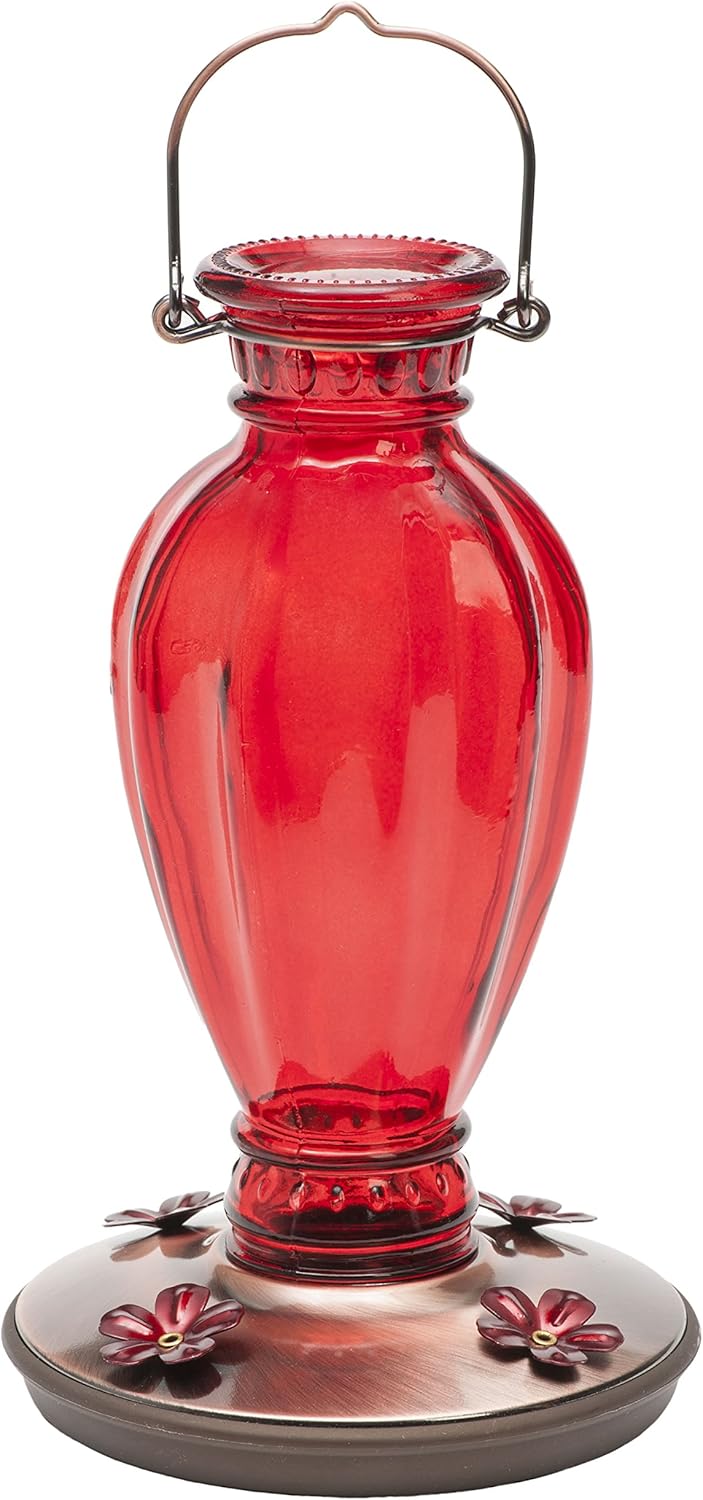 Perky Pet 8133-2 Daisy Vase Vintage Glass Hummingbird Feeder