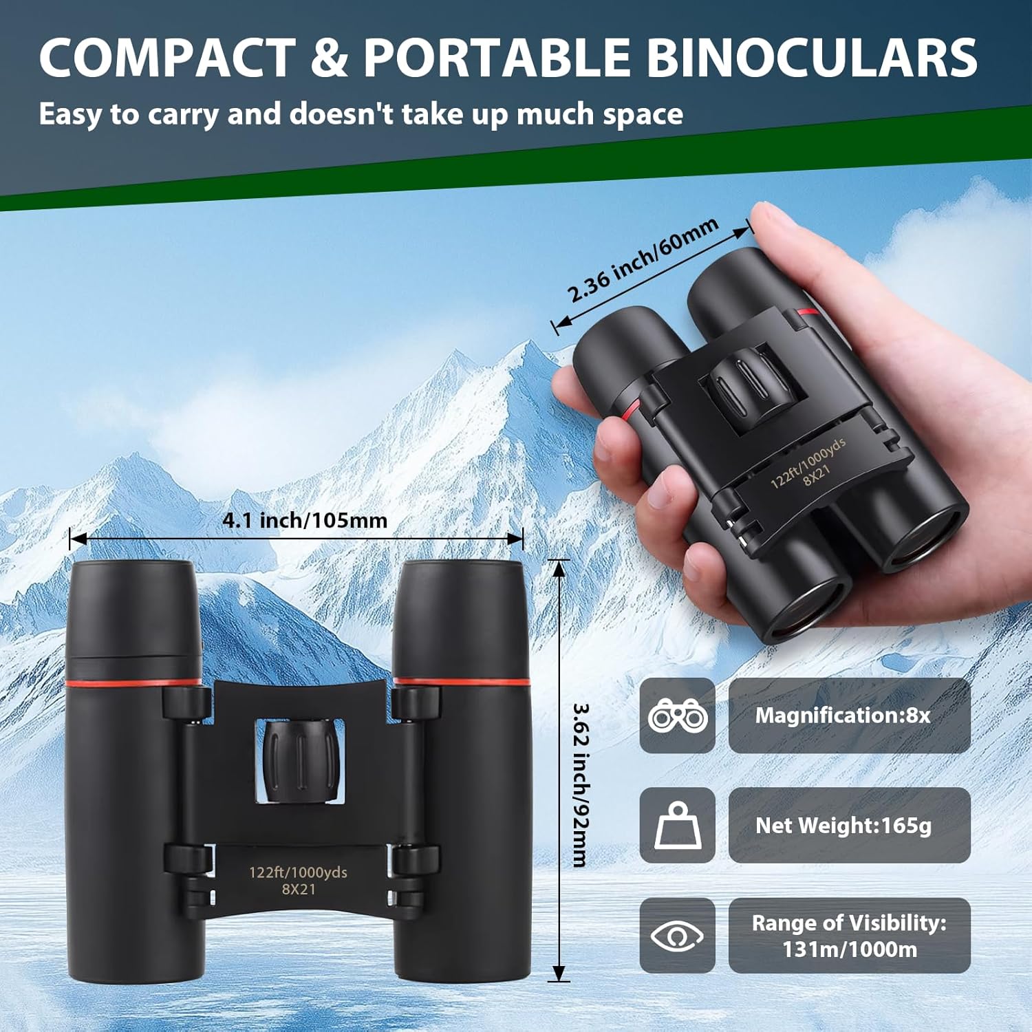 Binoculars for Adults and Kids, High Powered Portable & Compact Binocu