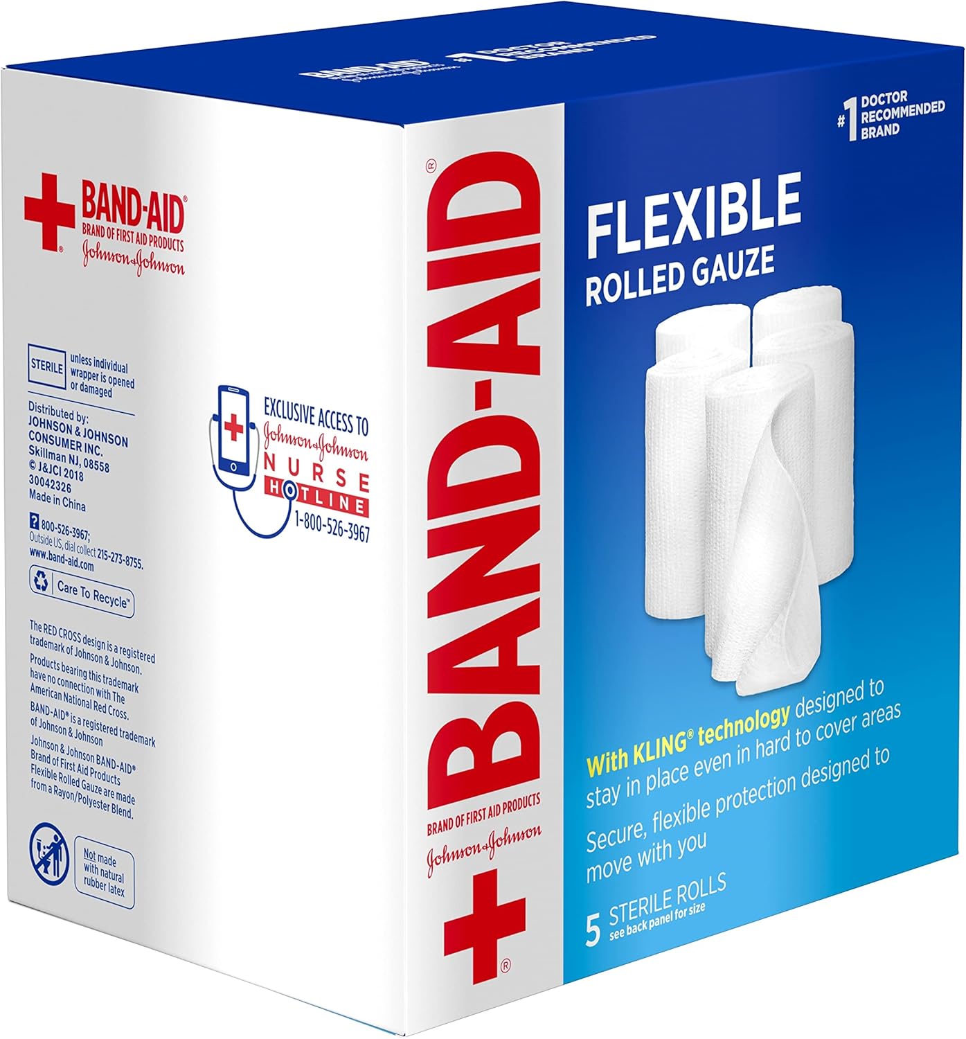 Band-Aid Brand of First Aid Products Flexible Rolled Gauze Dressing fo