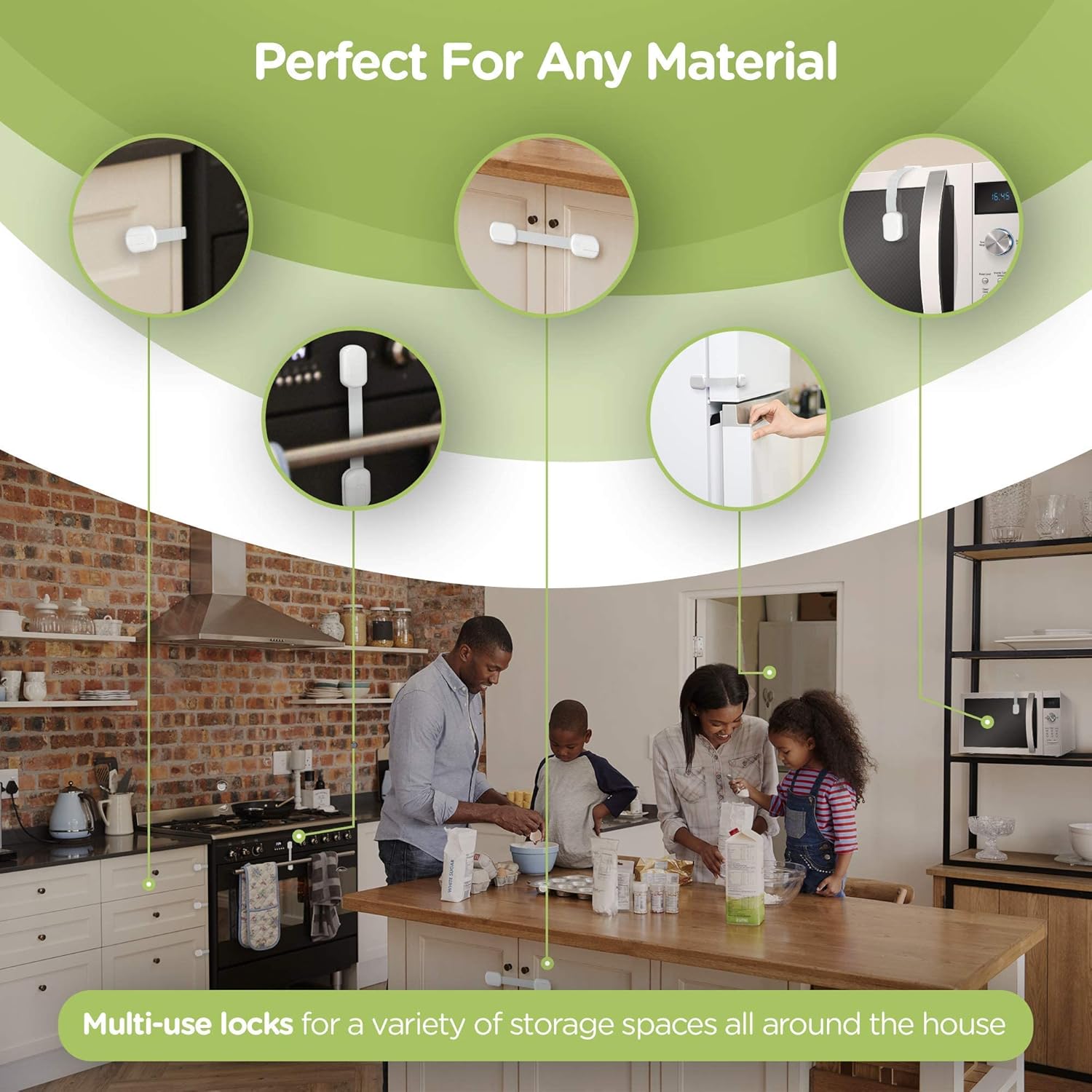 SKYLA HOMES Baby Locks (8-Pack) Child Safety Cabinet Proofing - Safe Q