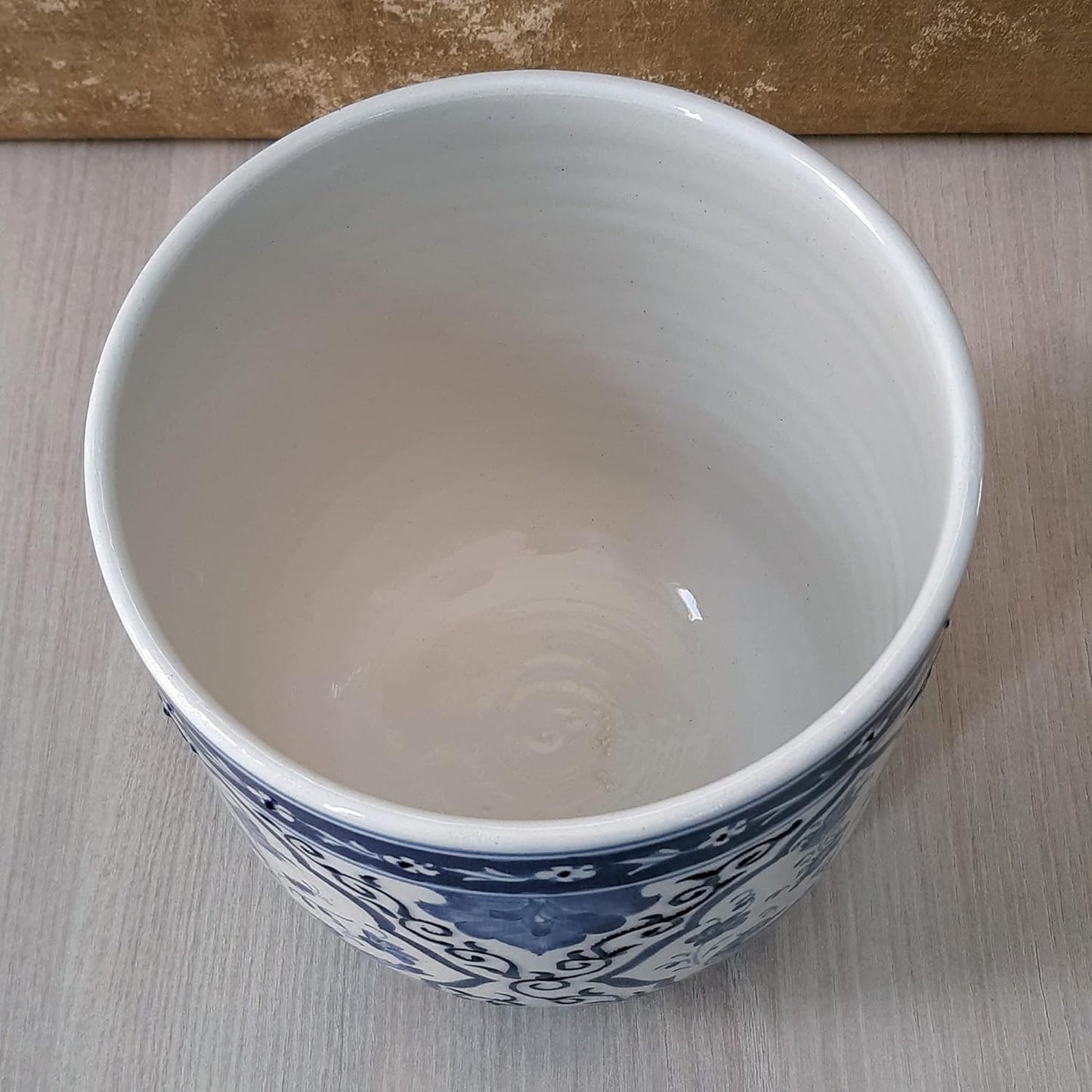 Handmade Ceramic Planter Pot, Chinoiserie Planter Pot, Bleu-Blanc Planter Pot, Blue and White Succulent Pot