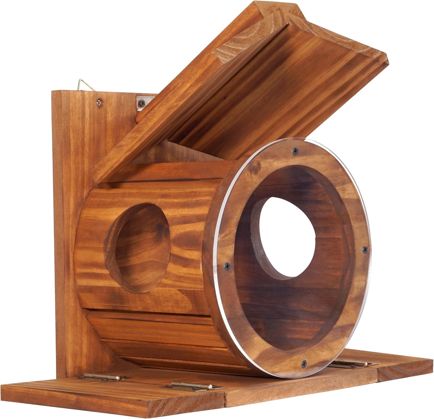 MIXUMON Wood Squirrel Feeder, Squirrel Feeders for Outside Winter, Woo