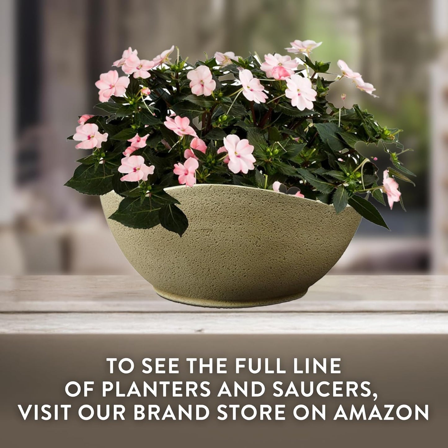 Classic Home and Garden Arc Unique Planter Bowl w/Drain Plug - UV Resi